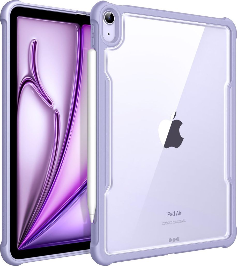 Fintie Hybrid Hülle für iPad Air 11 Zoll M3 2025/ M2 2024, iPad Air 5/4 Generation (2022/2020) 10,9 Zoll - Transparent Klar Hartschalen Rückseit...