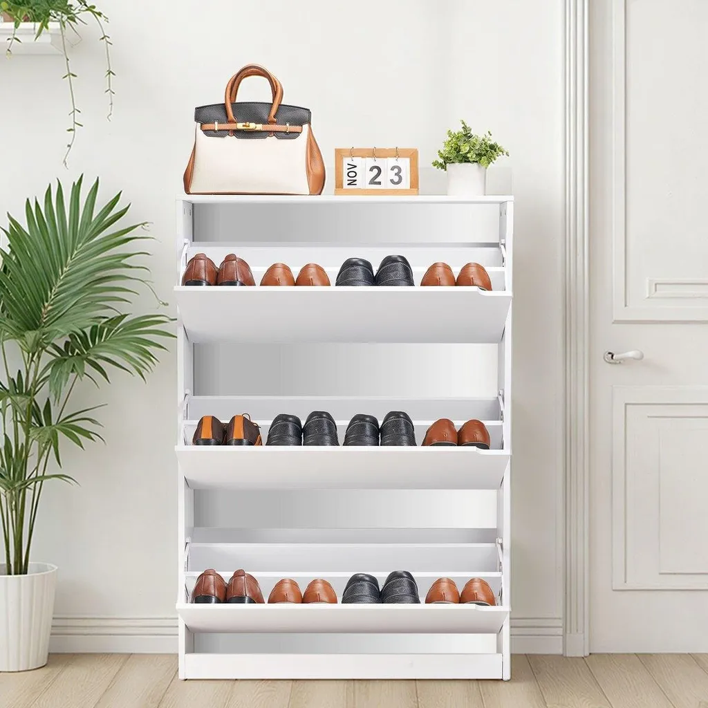 Range-chaussures indépendant moderne 3 compartiments pour entrée et salon - 8