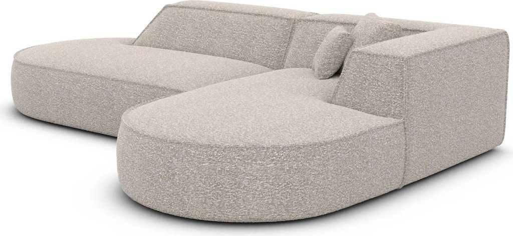 Bouclé L-Form Lounge Sofa Liberia Sand Rechts