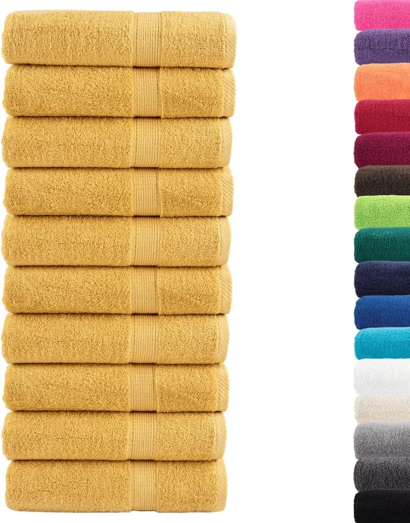 Drap de douche haut de gamme 600g/m² SOLUND coloris doré - Lot de 10