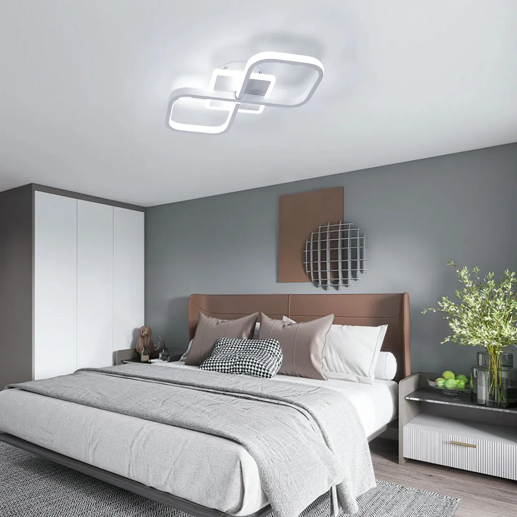 Plafonnier LED en fer et acrylique robuste avec éclairage fixe 220V - 6