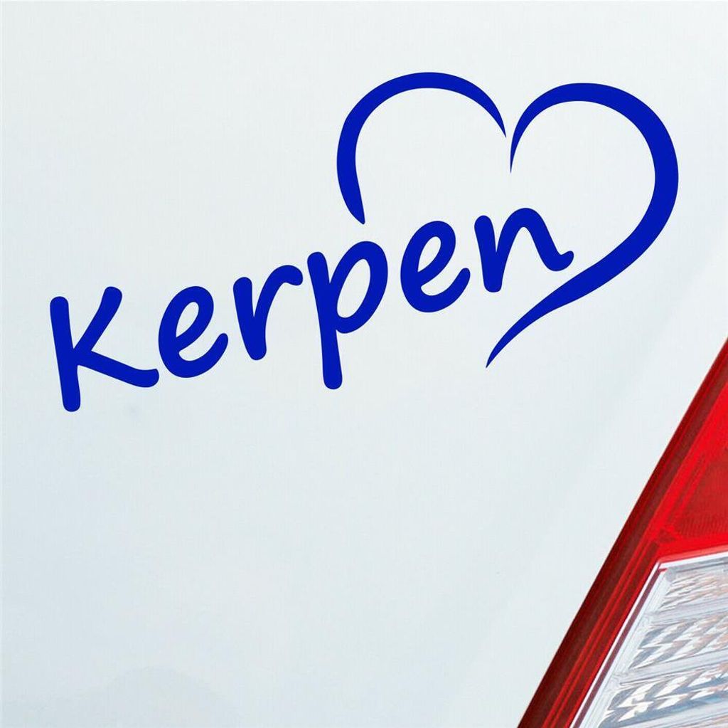 Auto Aufkleber Kerpen Herz Stadt City Liebe Love Heimat 18x8 cm Dunkelblau Sticker Heckscheibenaufkleber