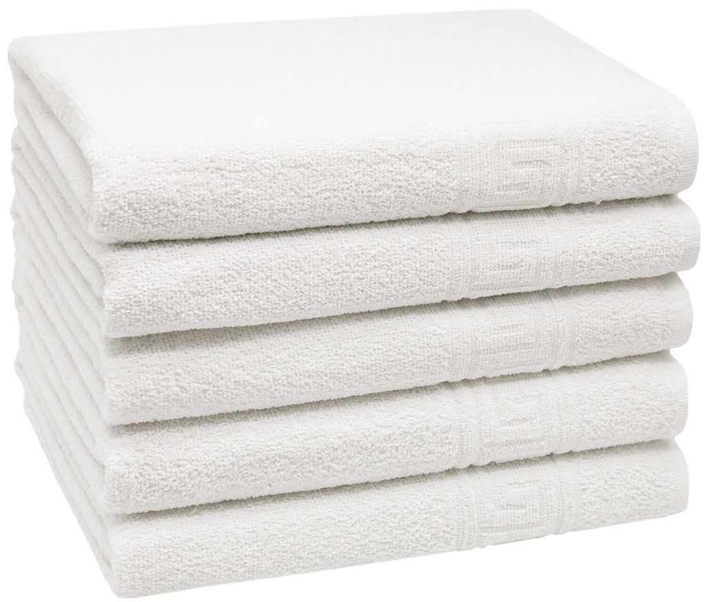 Duschtücher 5er Set, 70x140 cm, weiß, Baumwollmix Produktbild 