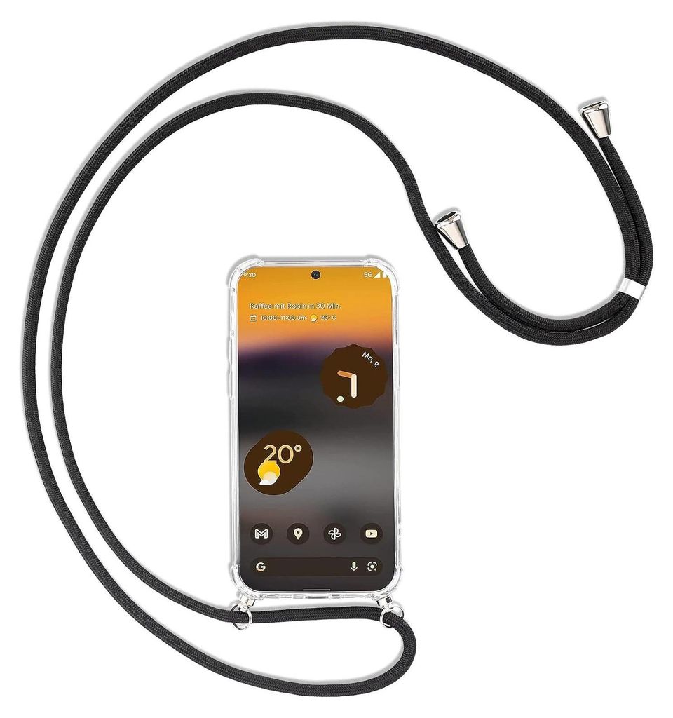 Google Pixel 6A Hülle Silikon Transparent + Schwarzes Produktbild 