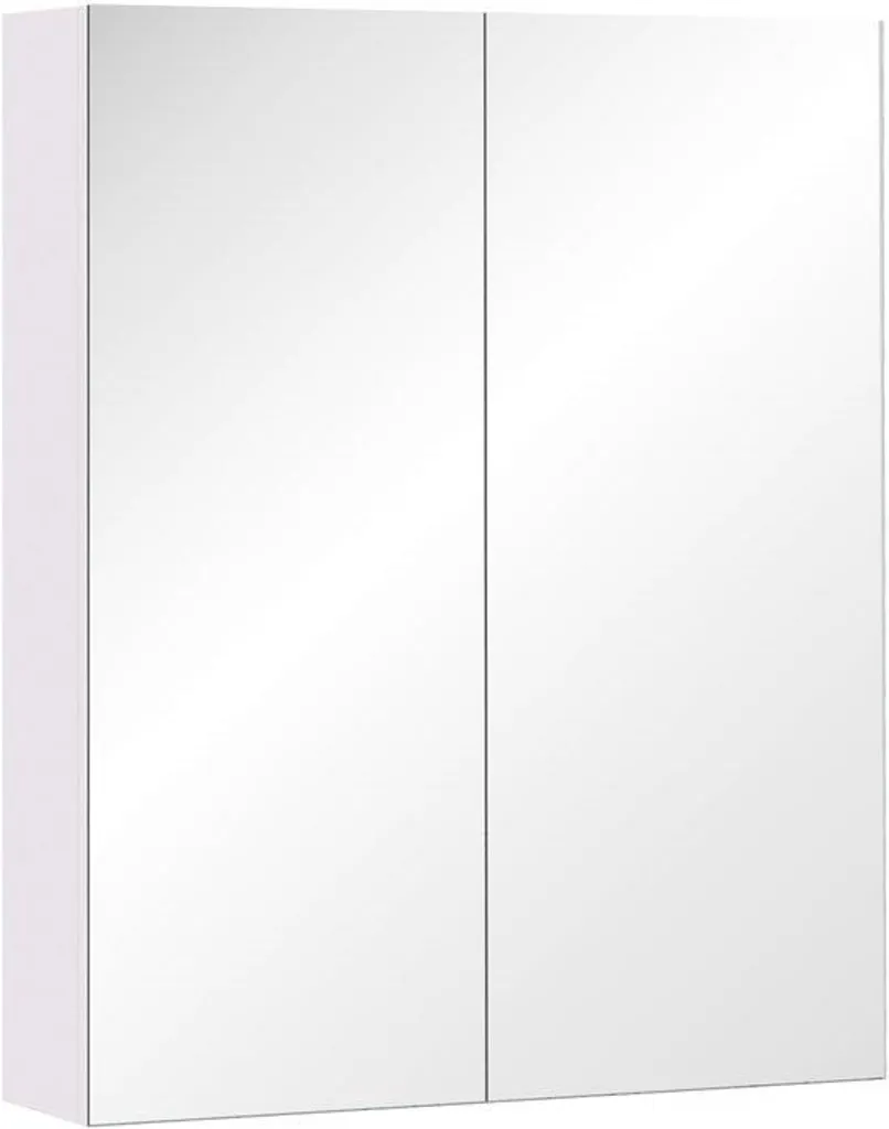 Meuble haut de salle de bain avec miroir coloris blanc, format 60x75 cm