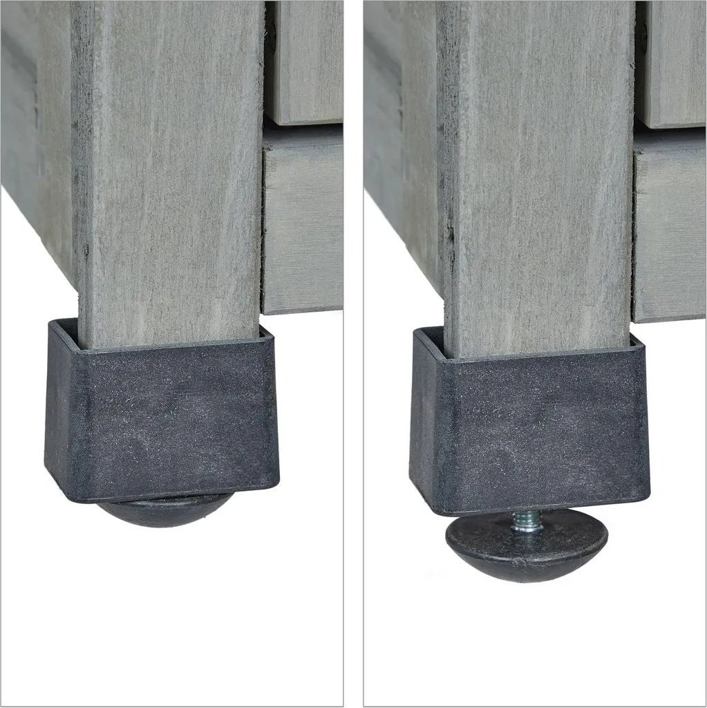 Armoire de jardin grise à 3 compartiments : Rangement extérieur idéal - 9
