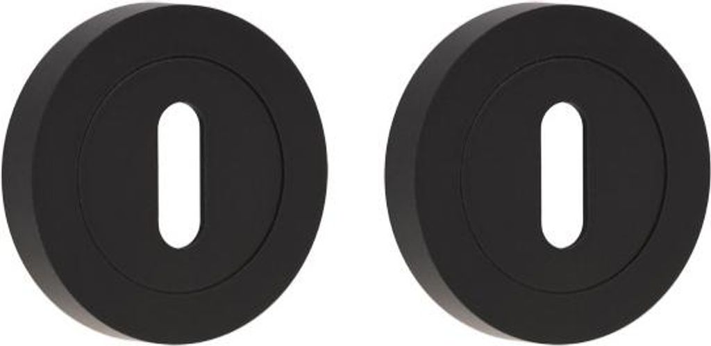 Rundes Schlüsselschild GAMET PLT24-N-L36-BL, tiefmattschwarz