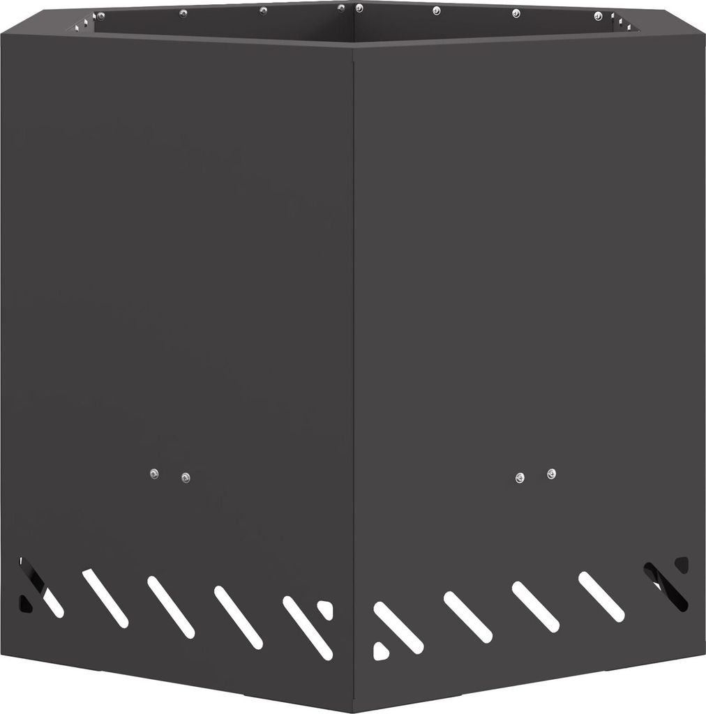 Möbel Feuerstelle Rauchfrei Sechseckig Schwarz 58x58x51 cm Stahl - Feuerkörbe & -schalen 858980