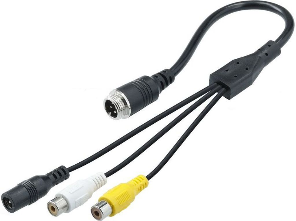 4 Pin Rückfahrkamera Adapterkabel Anschlusskabel Cinch Adapter (RCA, Video, Audio) 12V-24V
