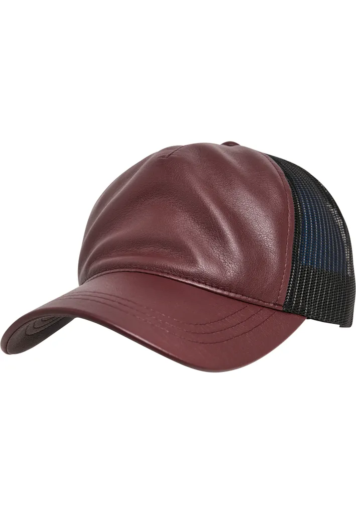FLEXFIT 6606LT Cappello Trucker in Pelle Maroon Nero | Acquista Online