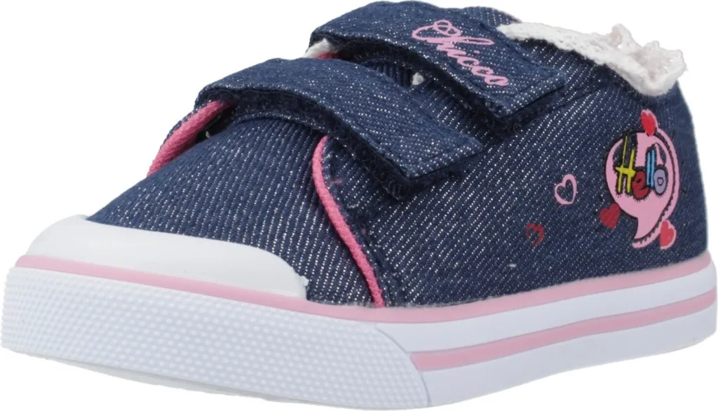 Baskets Chicco Giulia fille bleu marine en cuir avec scratchs de 25 à 30