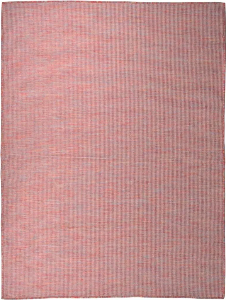 Tapis à tissage plat d'extérieur rouge 120x170 cm - Modèle Boho-Chic