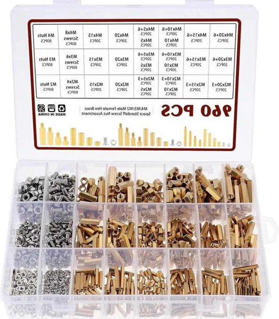 Set d'espacement pour cartes mères M2 M3 M4 en laiton - 960 pièces