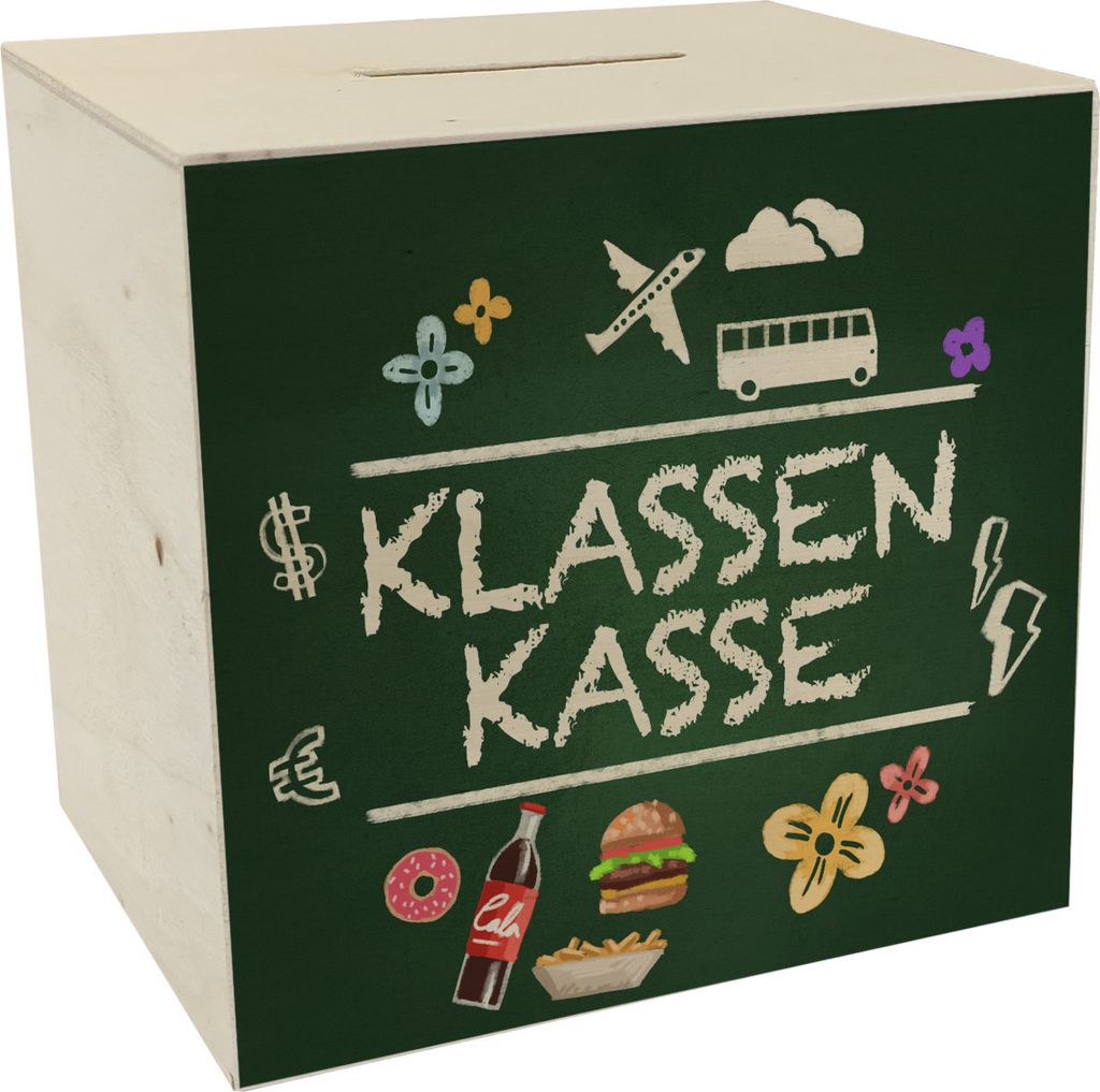 Klassenkasse für die Schule Spardose aus Holz