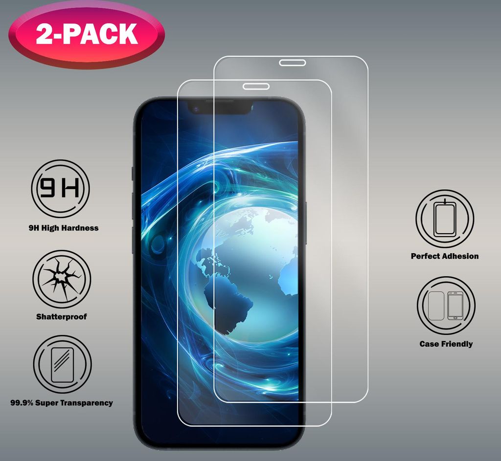 2-Pack iPhone 11 Displayschutzfolie - Gehärtetes Glas 9H - Produktbild 