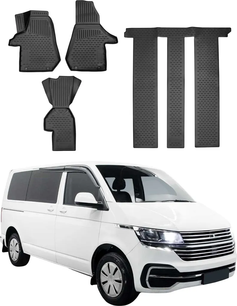 Walser Tappetini Gomma Premium Per VW Multivan T6.1 (2019-2024) – Su Misura, TPE Inodore
