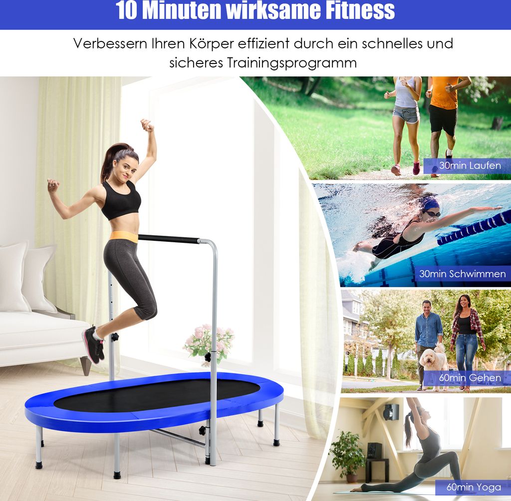 COSTWAY trampolína pre 2 osoby s výškovo nastaviteľnou Obrázok produktu 3
