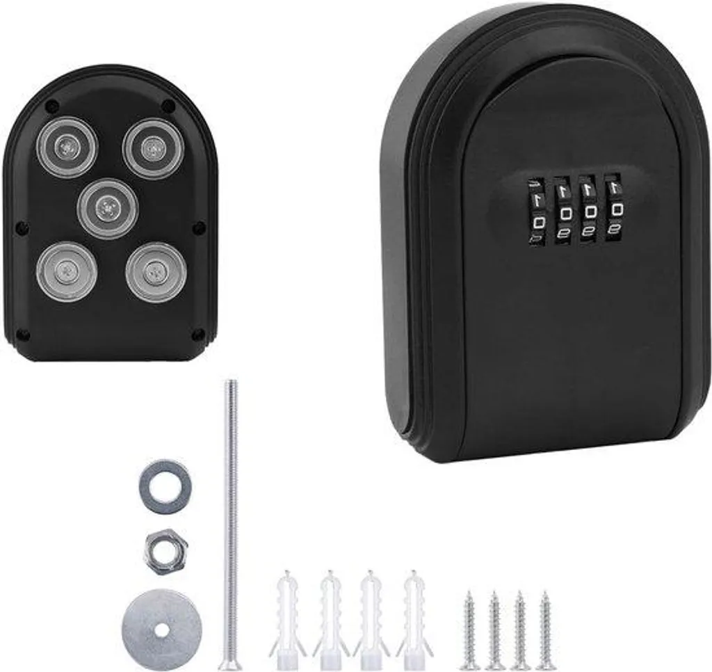 Boîtier à clés magnétique pour auto : rangement sécurisé à code noir