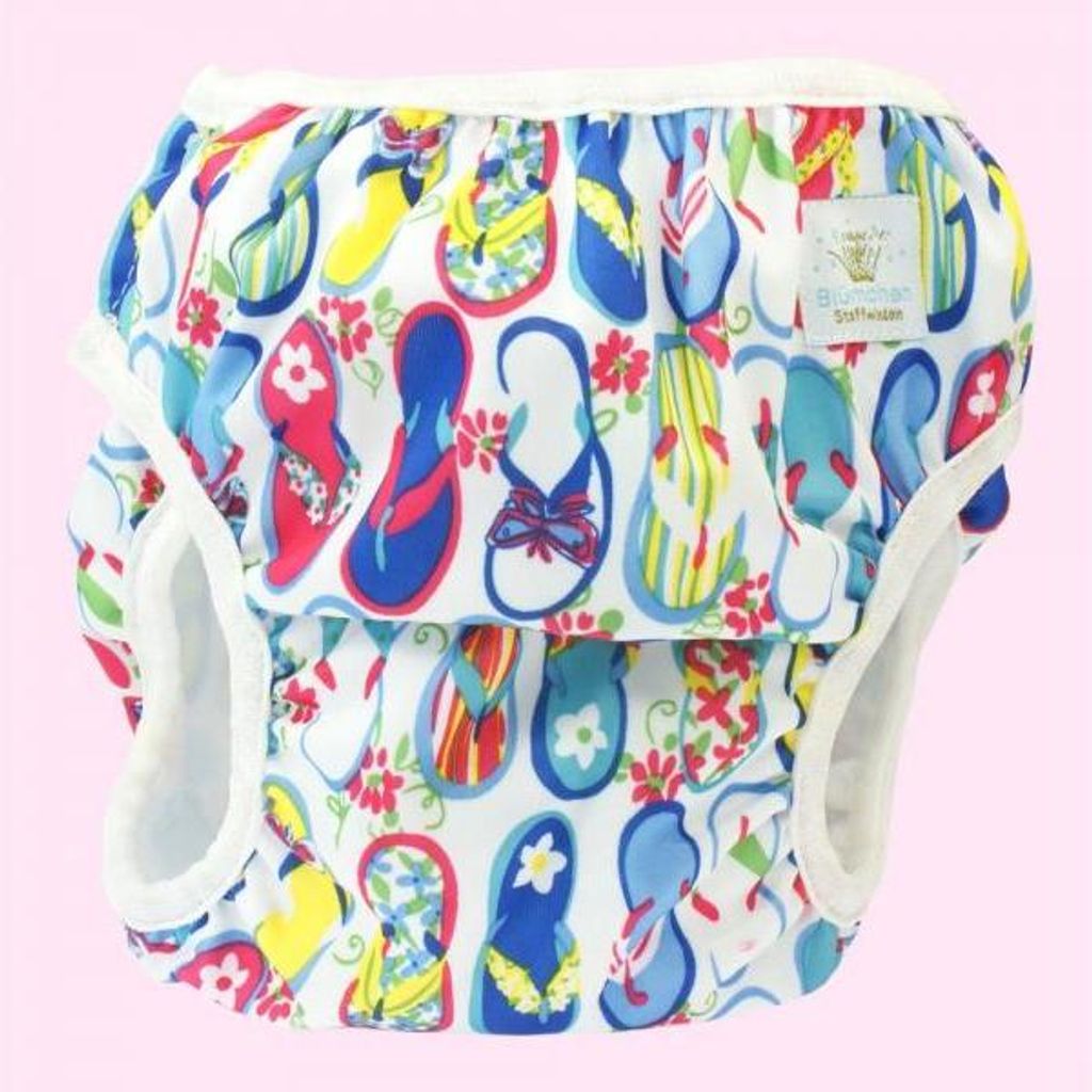 Blümchen Schwimmwindel Badewindel FlipFlop BabyBadehose S 3-6 kg