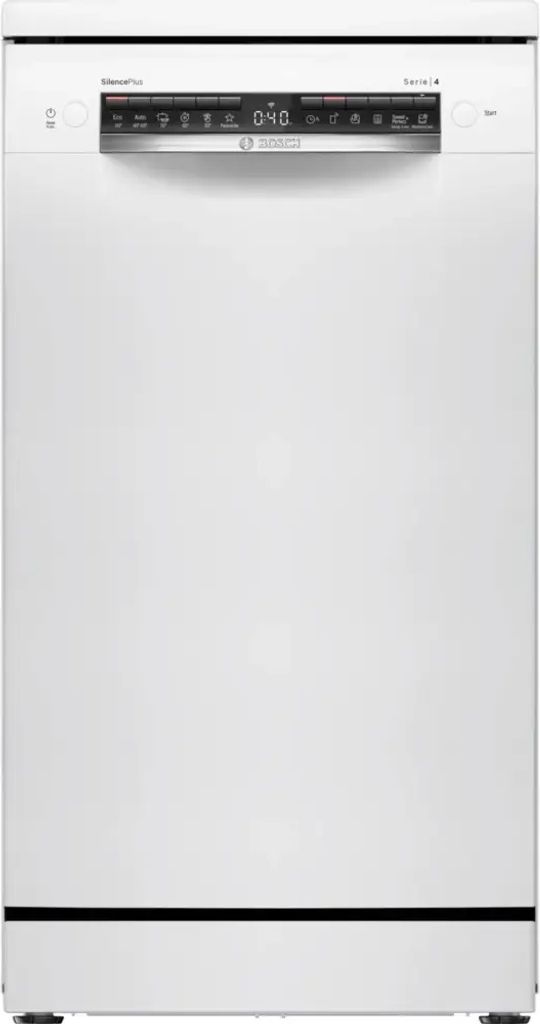 BOSCH SPS4EMW24E SER4 freistehender Geschirrspüler – 10 Maßgedecke – Induktion – L45 cm – 44 dB – – Weiß