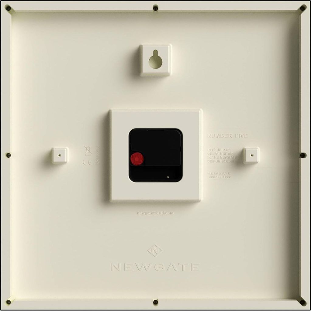 Nummer Vijf Railway Wandklok - Vierkante Klok - Keukenklok - Kantoorklok - Retro Klok - Designer Klok - Station Klok - Marker Dial (Rode Handen)