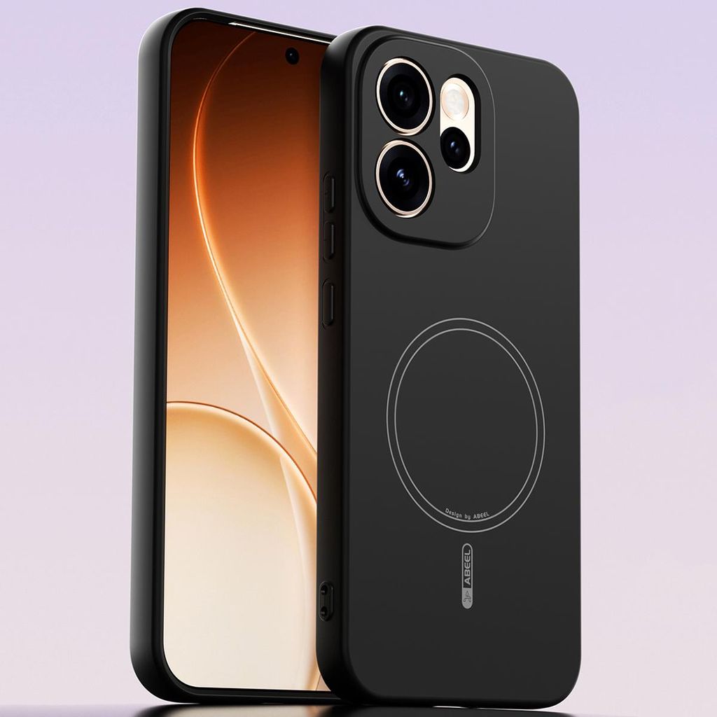 Magnetische Handyhülle für Oppo Reno15 Pro Max, MagSafe kompatible, Flüssig Silikon Stoßfest Kratzfest Hülle Schwarz