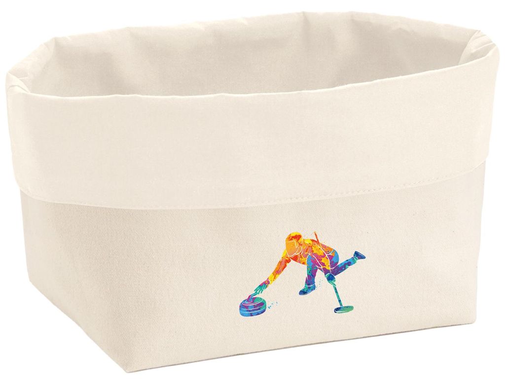 Huuraa Organizer Curling bunte Silhouette 3 Liter Medium Canvas Baumwolle Utensilo Geschenkidee
