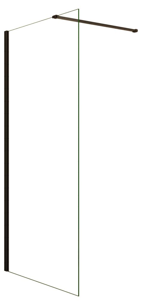 Duschspa Walk-In Dusche 90x200cm Schwarz matt Duschwand 8mm Produktbild 