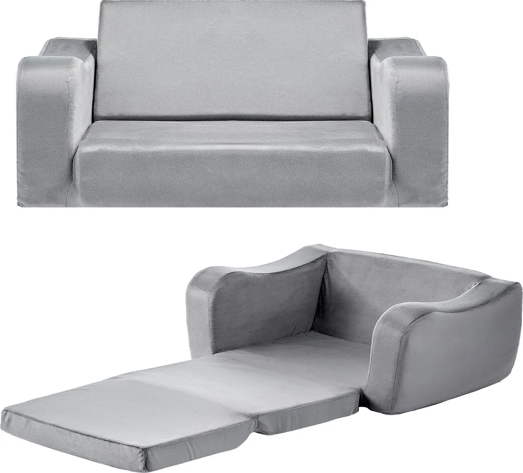 Canapé Enfant Gris pour Coin Lecture et Sieste, Mobilier Chambre Adapté