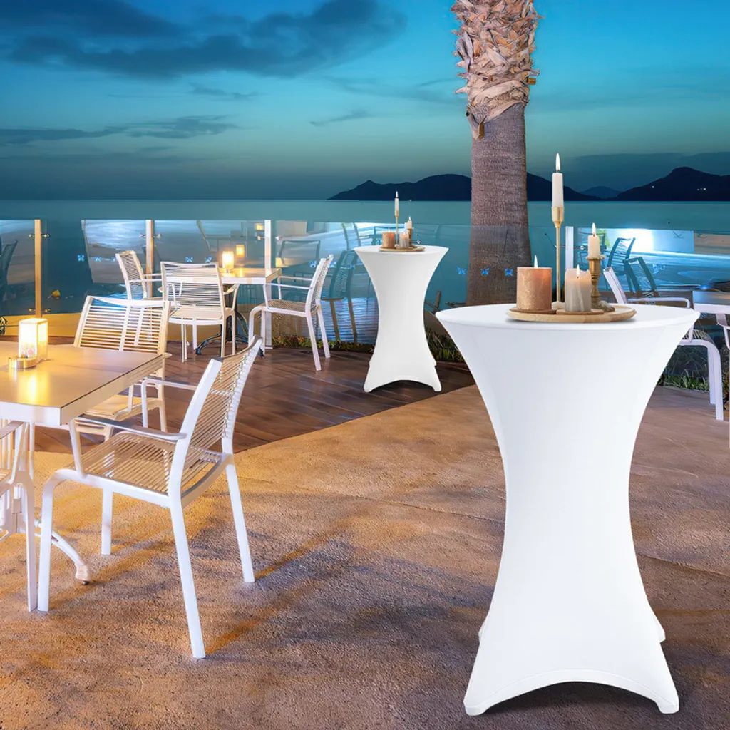 Tovaglia Elasticizzata Per Tavolo Da Banchetto 183 X 76 X 74 Cm In Spandex Bianco P28385
