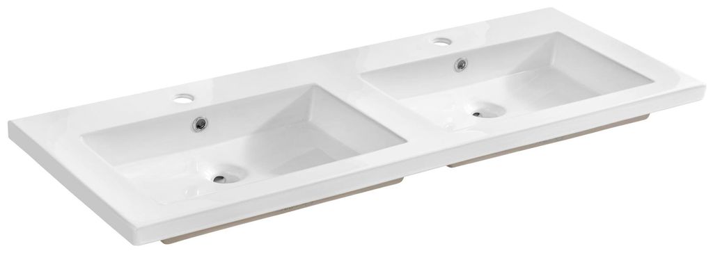 Doppel Waschbecken Keramik Waschtisch Waschbecken Aufsatzwaschtisch Weiß Becken