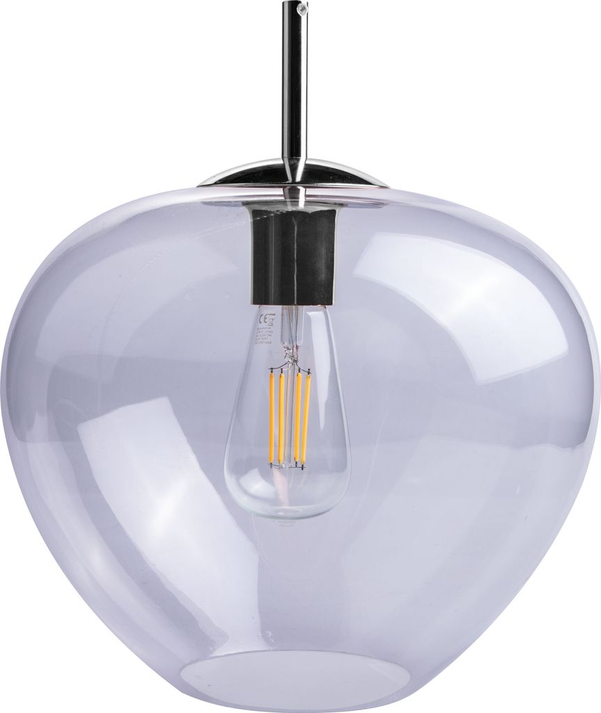 Deckenlampe Pendelleuchte Wohnzimmer Schlafzimmer Höhenverstellbar Glas E27 Farbe Klar-Chrom