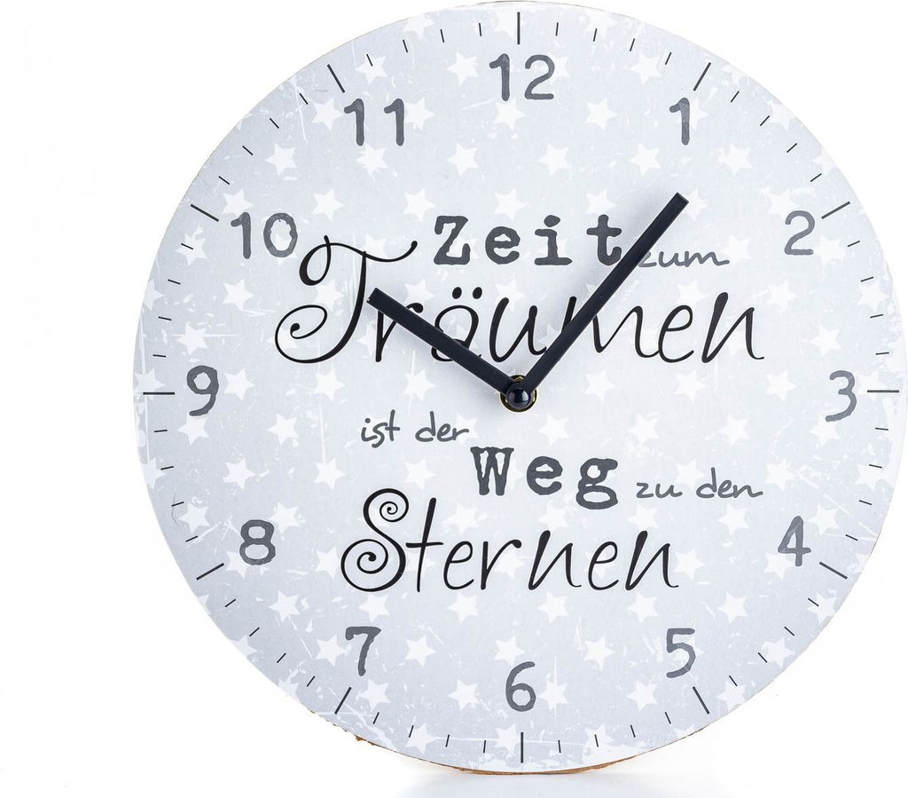 Wanduhr mit Motivationsspruch Sterne Produktbild 