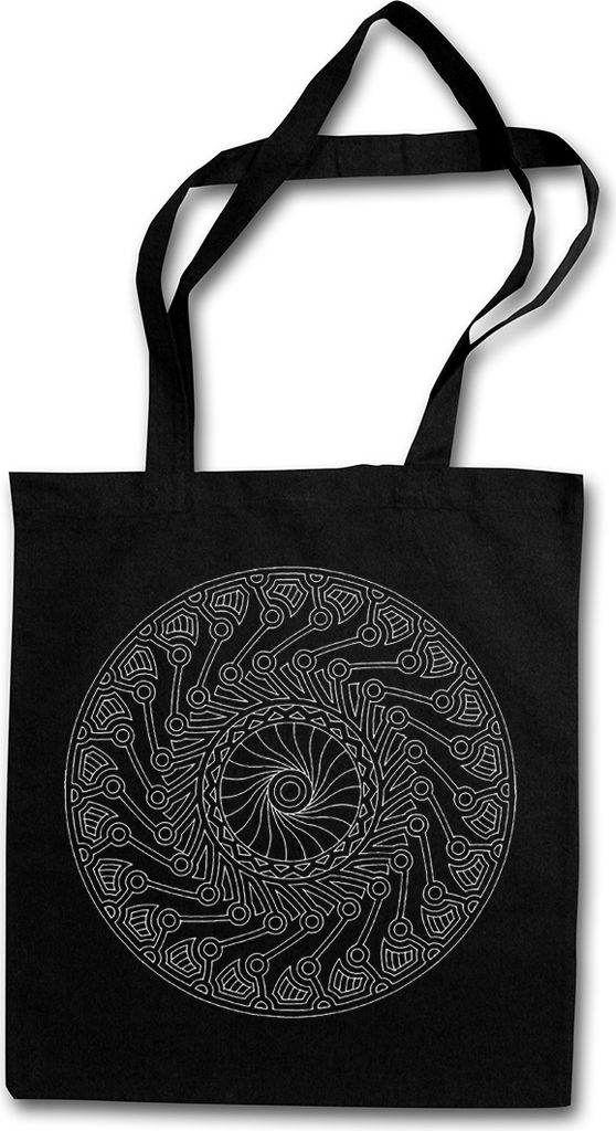 Urban Backwoods Mandala III, Stofftasche, Farbe: Schwarz