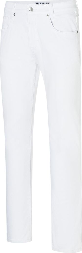 Mac Arne Pipe Jeans weiß einfarbig normale Passform