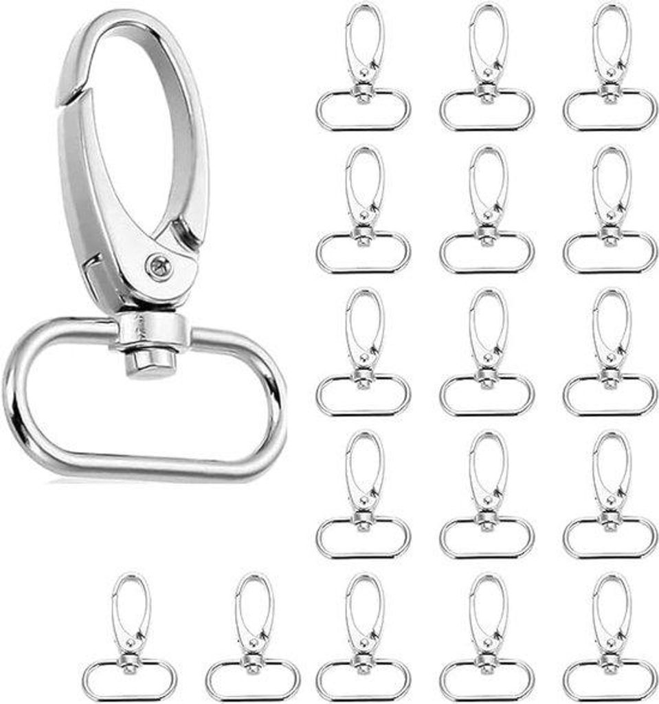 Draaibare Karabijnhaak-Klips - zilver - 30 Stück - 25*50mm