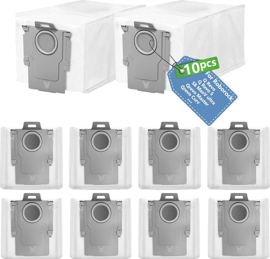 10 Stš¹ck Staubbeutel fš¹r Roborock Q Revo/Q Revo S/S8 MaxV Ultra/Qrevo Master/Qrevo Pro/Qrevo Slim/Qrevo Curv, 3L gro?e Kapazit?t, Kompatibel ...