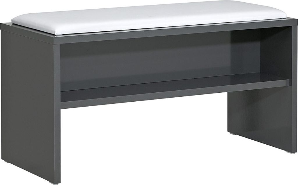 Sitzbank SOLINGEN-66 in Anthrazit Hochglanz - B/H/T: 90/48/40cm