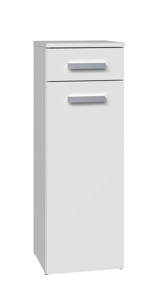 Meuble ATSO blanc mat avec tiroir à fermeture douce pour salle de bain
