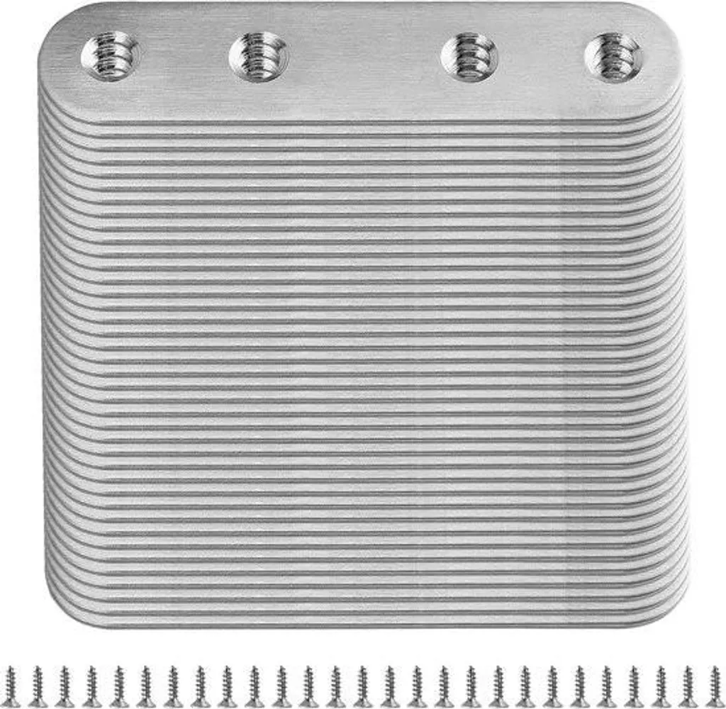 40 attaches plates en acier inoxydable 80x17 mm pour bois et meubles