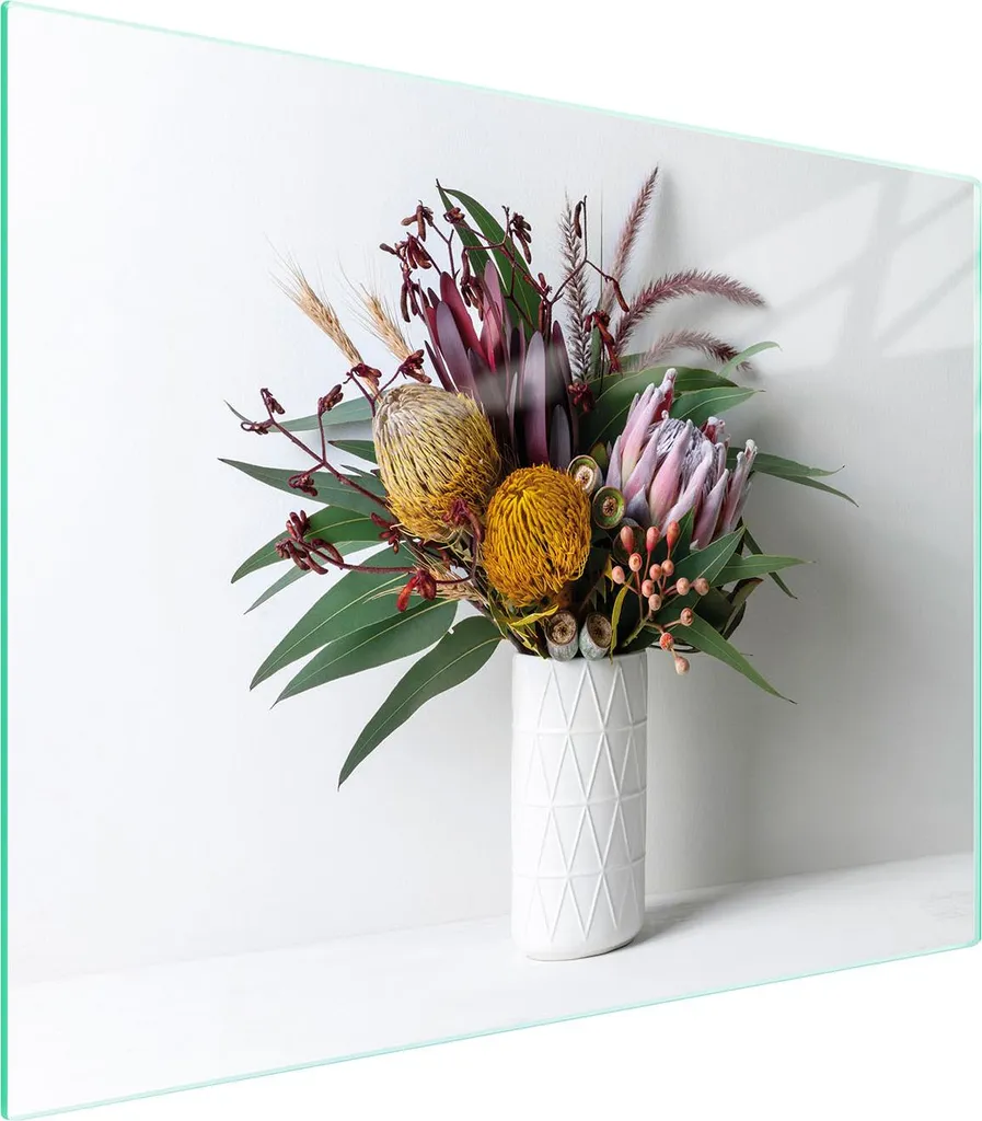 Offerta Tagliere Vetro 52x40 Fiori - Prezzo Outlet Copri Piano Cottura