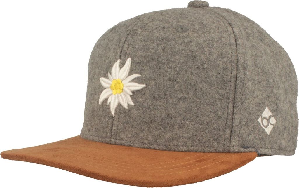 Bavarian Caps Flat Brim Snapback Baseball-Cap mit Edelweiss-Stickerei