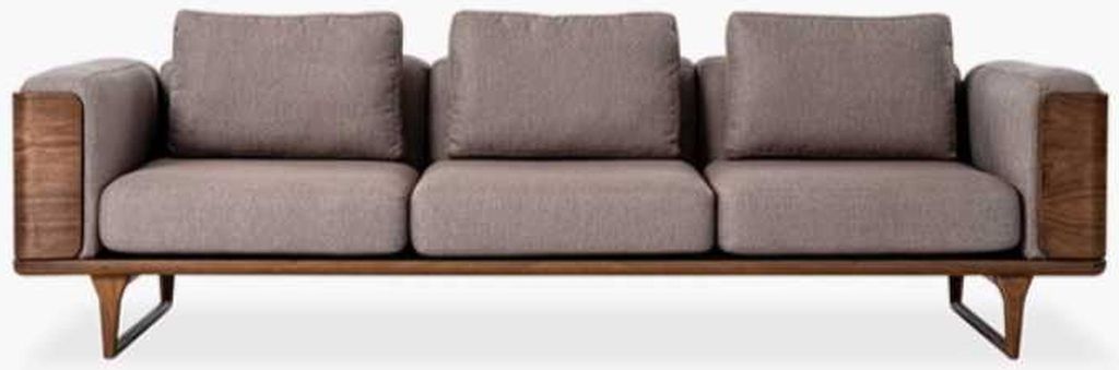 Luxus Wohnzimmer Sofa Modernen Design Holz mit Textilien 270cm Big Sofas