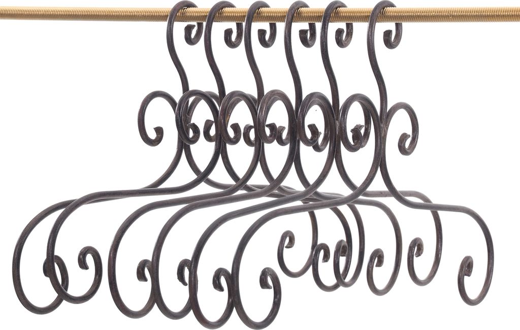 KLEIDERBÜGEL 6 ER SET "AMELIE" | Metall, braun, 41cm | Kleiderhaken