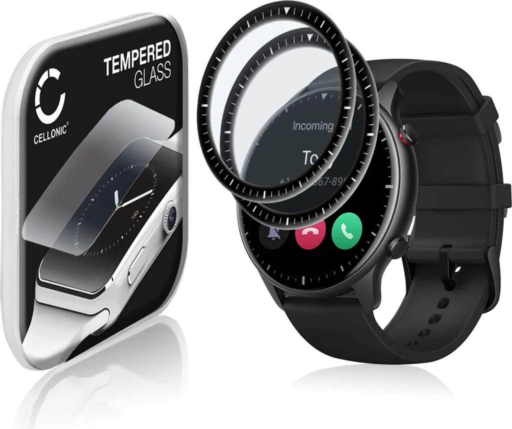 Recensione Protezione 9H Amazfit GTR 2 CELLONIC: 2x Vetro 3D Nero