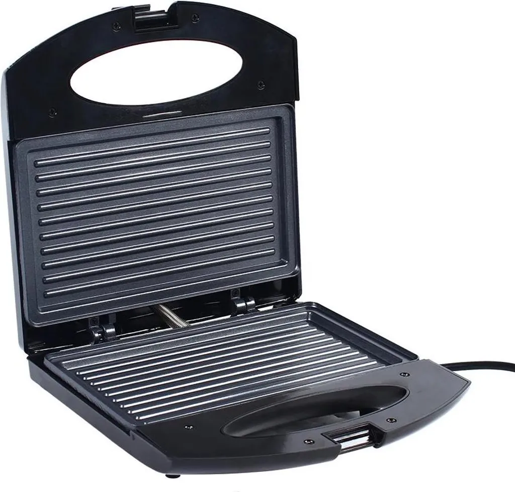 Tostiera Elettrica 750W Nero - Piastra Panini Antiaderente 150 Gradi