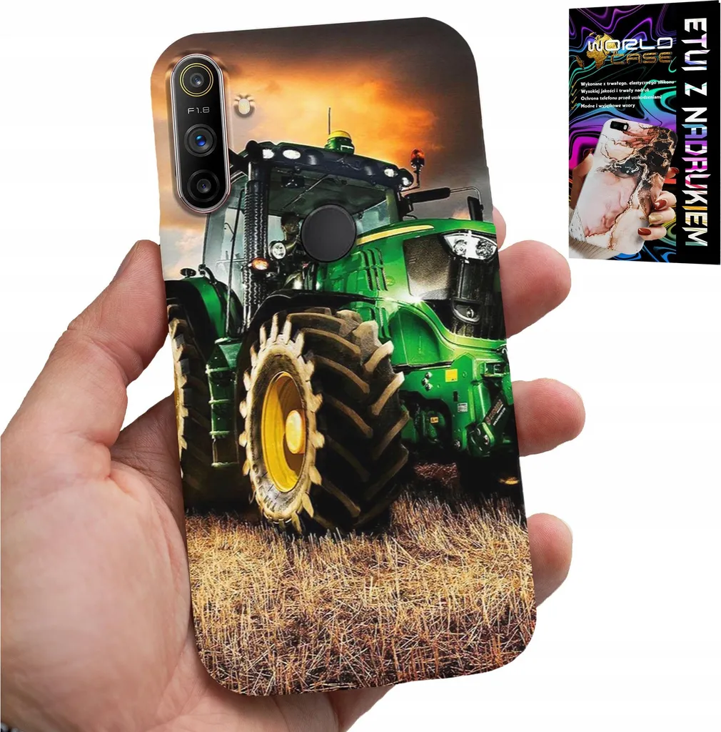 Custodia Realme C3 Trattore Agricolo + Pellicola in Vetro Temperato