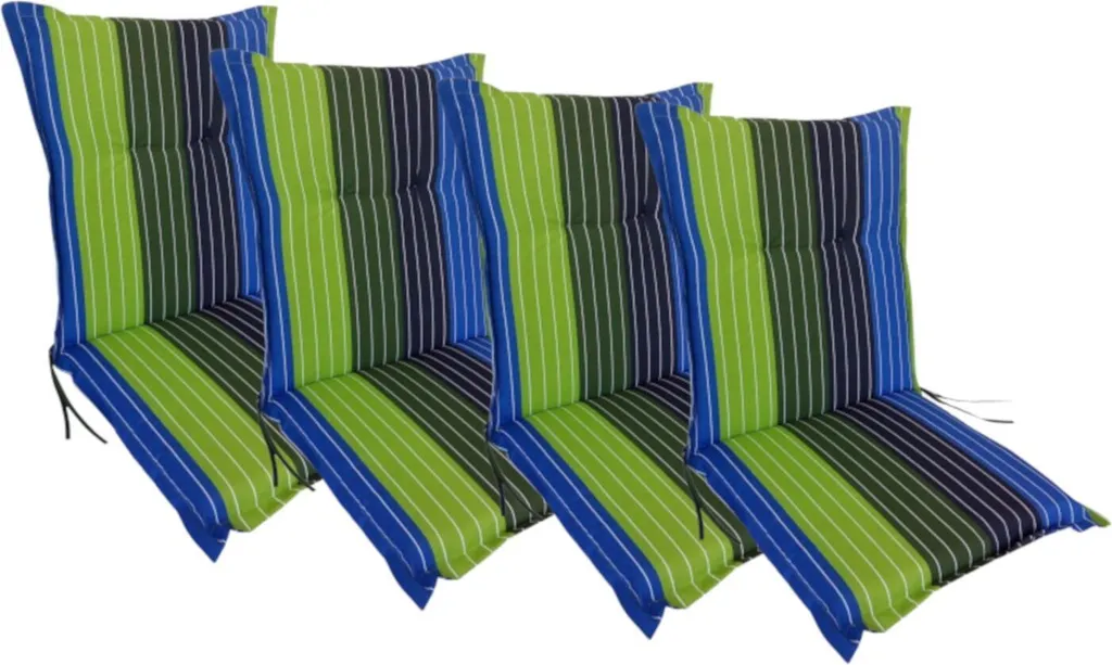 4 Coussins de chaise 105x50 cm résistants et déperlants pour l'extérieur