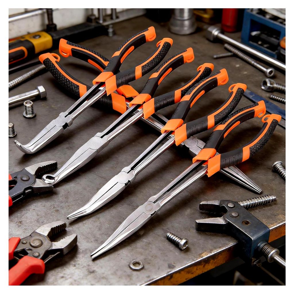 Greifzangen Set für die Autoreparatur mit langer Nase und runden Ausführungen