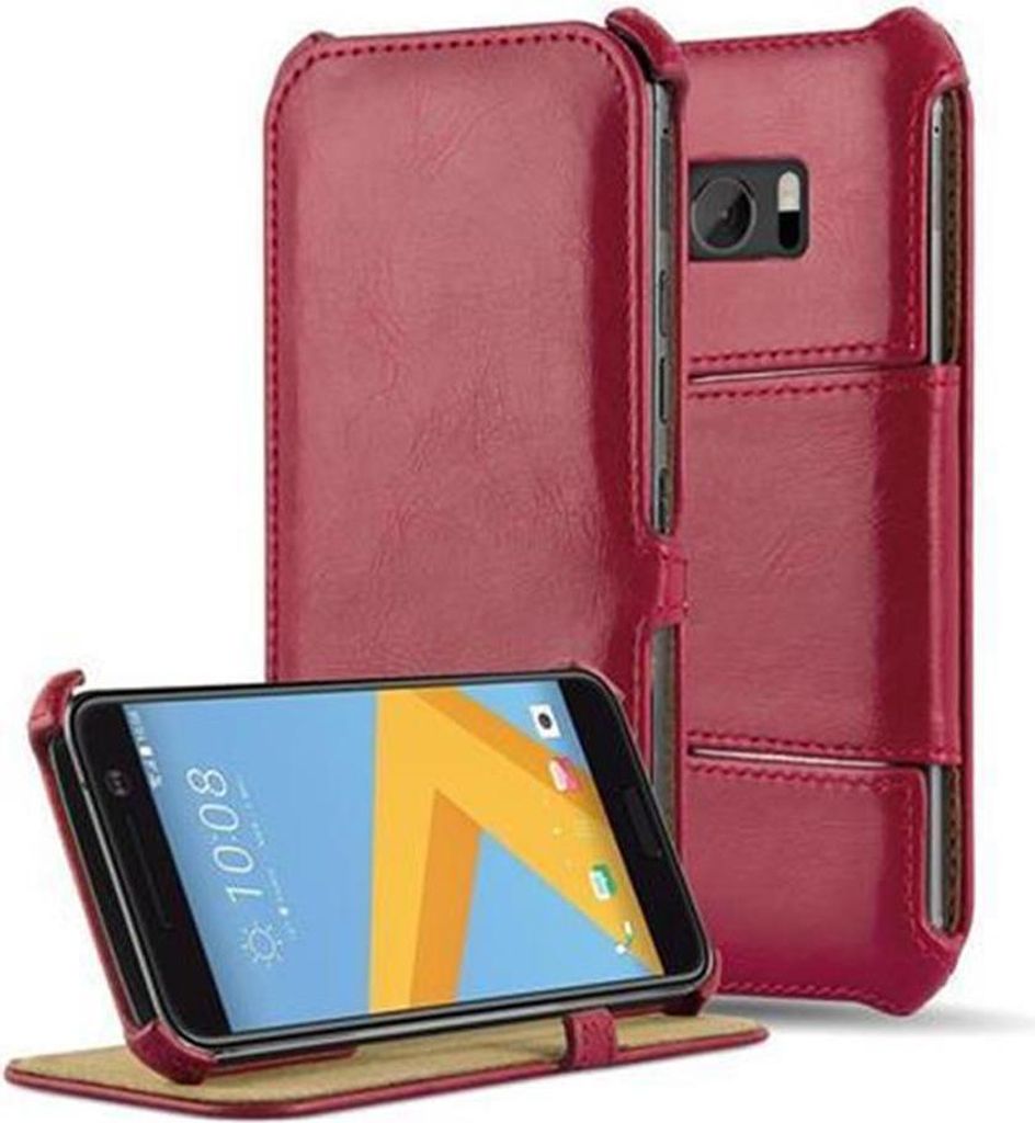 Cadorabo Schutzhülle für HTC ONE M10 Hülle in Rot Handyhülle Etui Case Cover Tasche